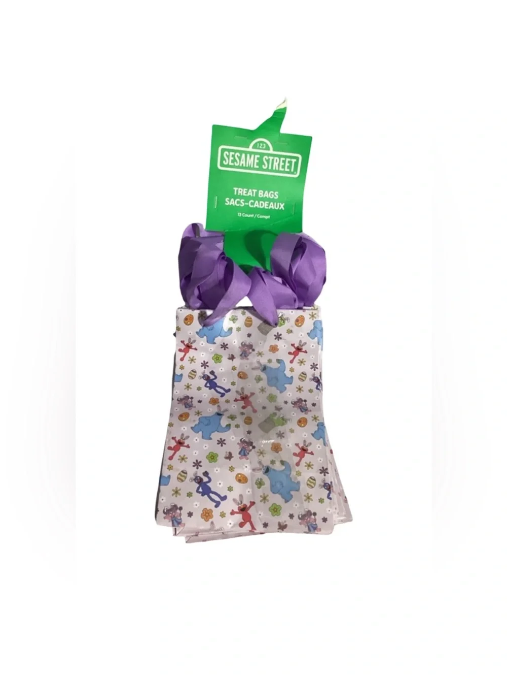 Sesame Street Easter Glossy Paper Treat Bags w/ Nice Ribbon Handles
